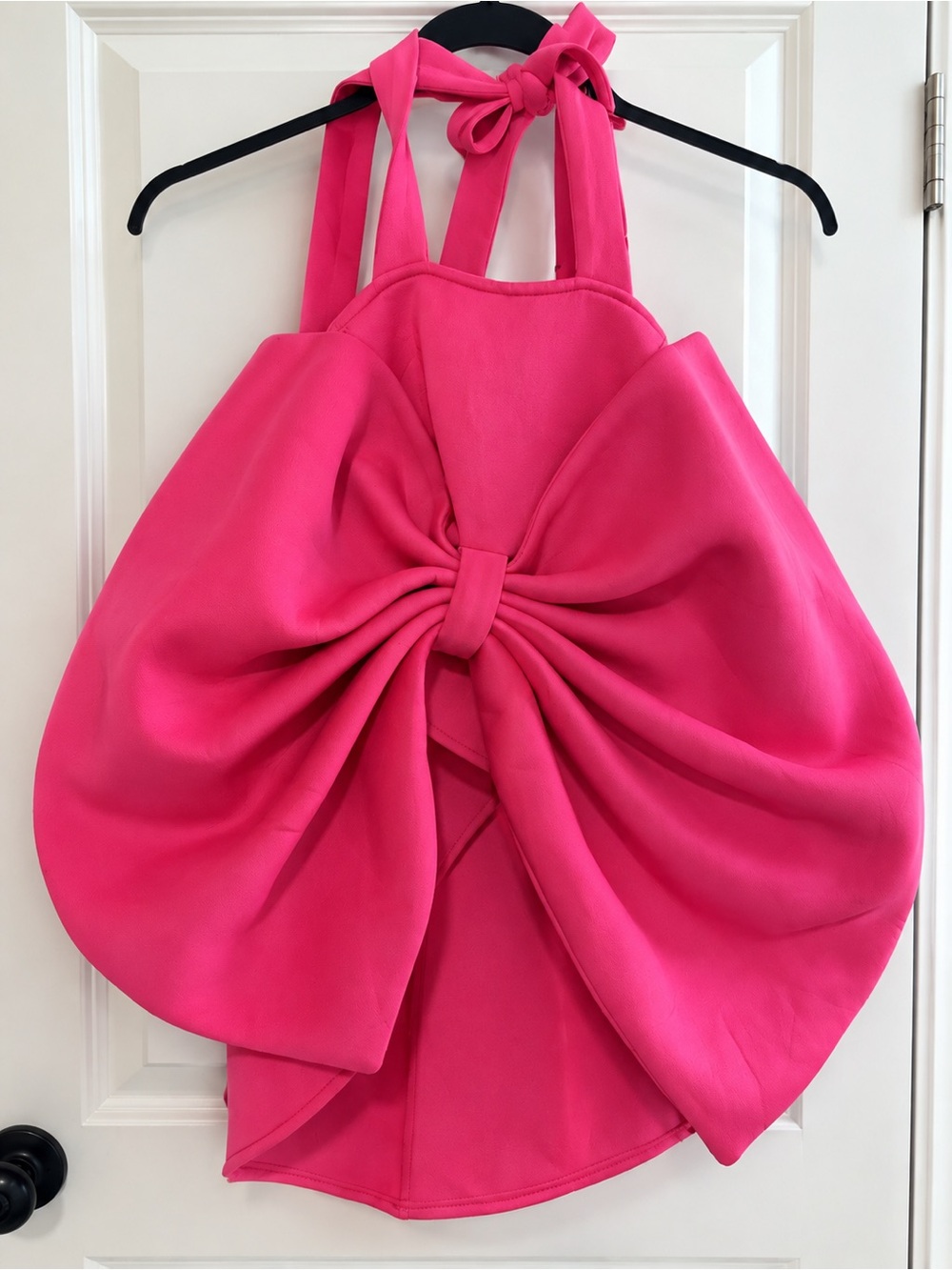 Bow-Front Tote Bag in Hot Pink